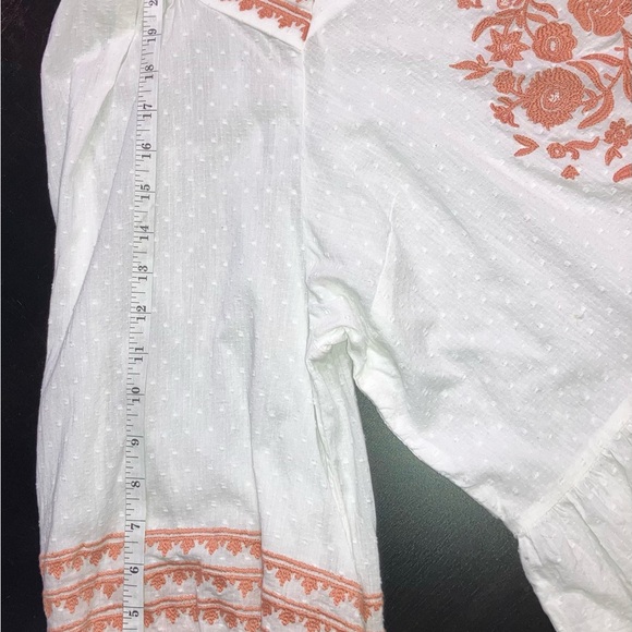 Universal Thread Women’s XXL puffed sleeve 100% cotton embroidered Blouse - Picture 7 of 16